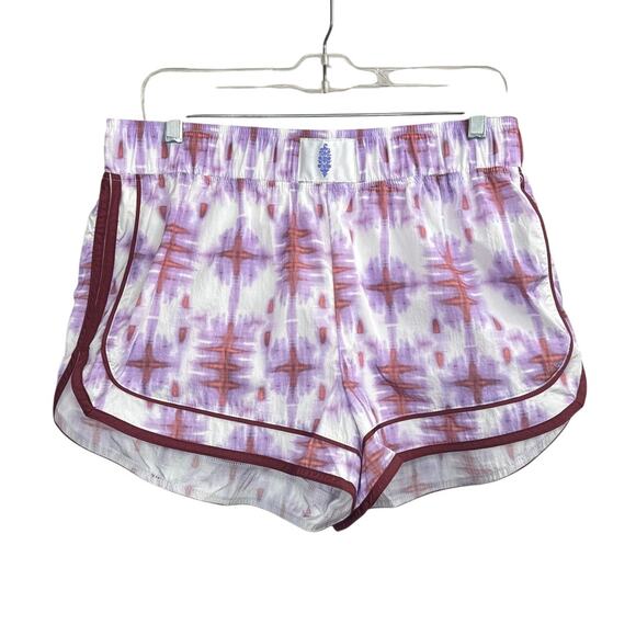 New Free People Movement Varsity Blues Printed Shorts Women's Size Large - Picture 5 of 11